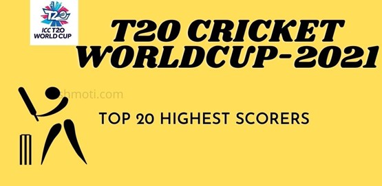 T20 Cricket World cup - Top 20 Highest Run Scorers